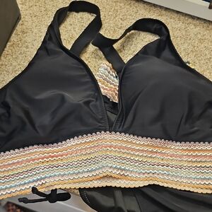 Black Multicolor Women's Bikini